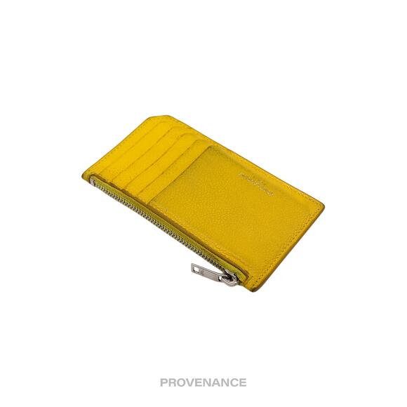 🔴 Saint Laurent Paris SLP Fragment Zip Card Wallet - Yellow - Picture 3 of 9